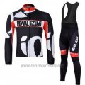2010 Cycling Jersey Pearl Izumi Black and White Long Sleeve and Bib Tight