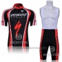 2011 Cycling Jersey Specialized Red and Black Short Sleeve and Bib Short