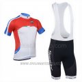 2013 Cycling Jersey Santini Red and White Short Sleeve and Bib Short