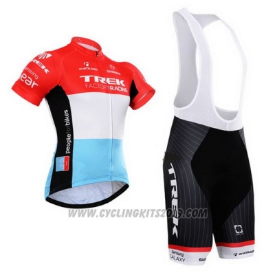 2015 Cycling Jersey Trek Factory Racing Factory Racing White Red Short Sleeve and Bib Short