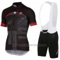 2016 Cycling Jersey Castelli Black and Gray Short Sleeve and Bib Short