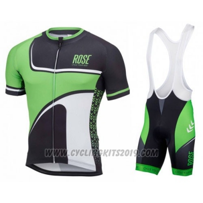 2016 Cycling Jersey Pink Green and Black Short Sleeve and Bib Short