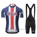 2017 Cycling Jersey Assos Campione The United States Blue Short Sleeve and Bib Short