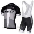 2017 Cycling Jersey Nalini Artico Gray and Black Short Sleeve and Salopette