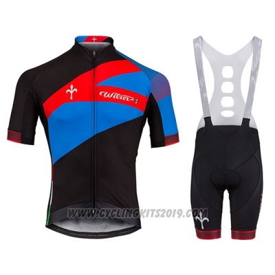 2018 Cycling Jersey Wieiev Spark Red Blue Short Sleeve and Bib Short