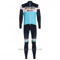 2020 Cycling Jersey DE Pink Sky Blue Long Sleeve and Bib Tight