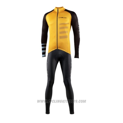 2021 Cycling Jersey Nalini Yellow Long Sleeve and Bib Tight