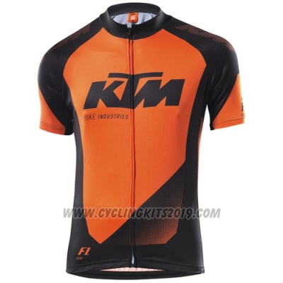 2015 Cycling Jersey Ktm Black Orange Short Sleeve and Salopette
