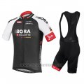 2016 Cycling Jersey Bora Black and Red Short Sleeve and Bib Short