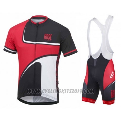 2016 Cycling Jersey Pink Red and Black Short Sleeve and Bib Short