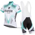 2017 Cycling Jersey Bianchi Milano White Short Sleeve and Bib Short