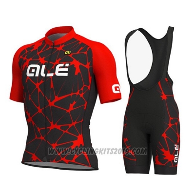 2019 Cycling Jersey ALE Red Short Sleeve and Bib Short