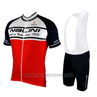 2019 Cycling Jersey Nalini White Red Black Short Sleeve and Bib Short