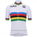 2020 Cycling Jersey UCI White Multicolore Short Sleeve and Bib Short(1)