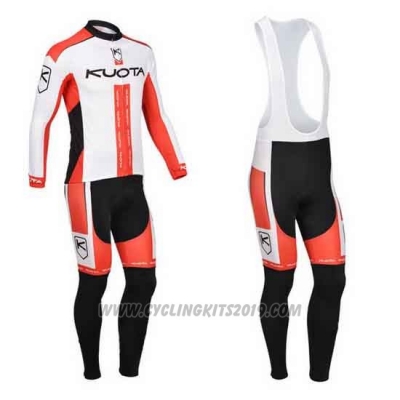 2013 Cycling Jersey Kuota White and Red Long Sleeve and Bib Tight [hua1999]
