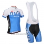 2014 Cycling Jersey Castelli Blue and White Short Sleeve and Bib Short