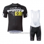 2016 Cycling Jersey Scott Black and Yellow Short Sleeve and Salopette