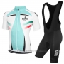 2017 Cycling Jersey Bianchi Milano Green and White Short Sleeve and Bib Short