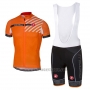 2017 Cycling Jersey Castelli Orange Short Sleeve and Bib Short