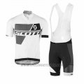 2017 Cycling Jersey Scott Gray and White Short Sleeve and Salopette
