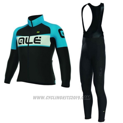 2017 Cycling Jersey Women ALE Black and Blue Long Sleeve and Bib Tight [hua4173]