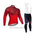 2020 Cycling Jersey Northwave Red Long Sleeve and Bib Tight