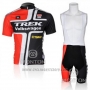 2010 Cycling Jersey Trek Black and Red Short Sleeve and Bib Short