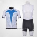 2011 Cycling Jersey Santini Light Blue and White Short Sleeve and Bib Short