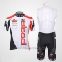 2012 Cycling Jersey Bissell White and Red Short Sleeve and Bib Short