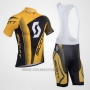 2013 Cycling Jersey Scott Yellow and Black Short Sleeve and Salopette