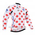 2015 Cycling Jersey Tour de France White and Red Long Sleeve and Bib Tight