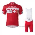 2016 Cycling Jersey Scott White and Red Short Sleeve and Salopette