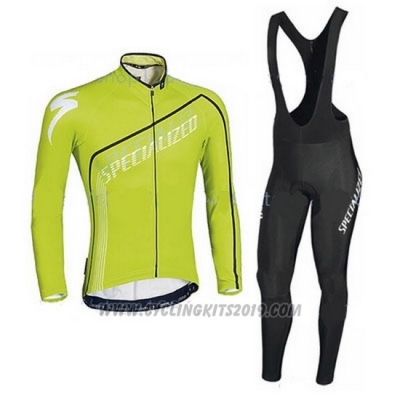 2016 Cycling Jersey Specialized Ml Black Green Long Sleeve and Bib Tight