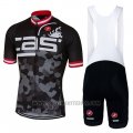 2017 Cycling Jersey Castelli Bright Black Short Sleeve and Bib Short