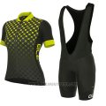 2017 Cycling Jersey Women ALE Excel Bolas Black and Yellow Short Sleeve and Bib Short