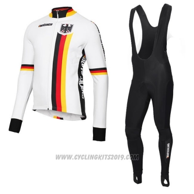 2018 Cycling Jersey Belgium White Long Sleeve and Bib Tight