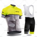 2019 Cycling Jersey Northwave Gray Yellow Short Sleeve and Bib Short