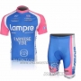 2010 Cycling Jersey Lampre Farnese Vini Pink and Light Blue Short Sleeve and Bib Short Pantaloni