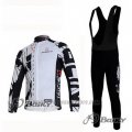2012 Cycling Jersey Nalini Black and White Long Sleeve and Salopette