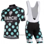 2016 Cycling Jersey Bianchi Green and Black Short Sleeve and Bib Short