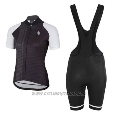 2017 Cycling Jersey Women Etxeondo Neo Black and White Short Sleeve and Bib Short [hua4342]