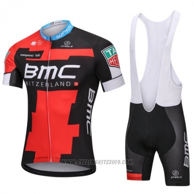 2018 Cycling Jersey BMC Red and Black Short Sleeve and Bib Short [hua3242]