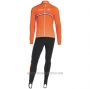 2019 Cycling Jersey Netherlands Orange Long Sleeve and Bib Tight