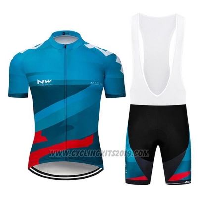 2019 Cycling Jersey Northwave Blue Red Short Sleeve and Bib Short