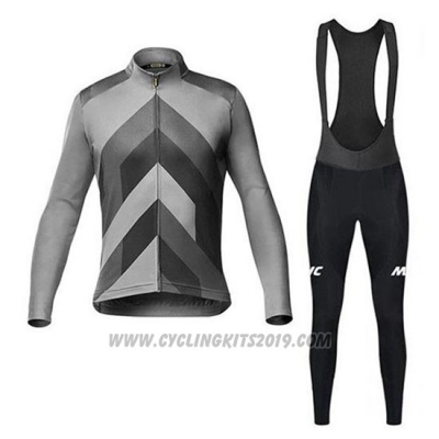 2020 Cycling Jersey Mavic Gray Long Sleeve and Bib Tight