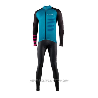 2021 Cycling Jersey Nalini Blue Long Sleeve and Bib Tight(3)
