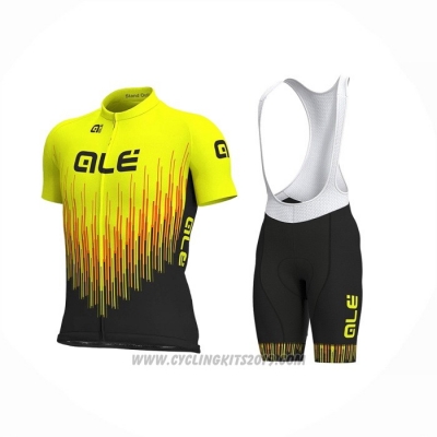 2023 Cycling Jersey ALE Yellow Black Short Sleeve and Bib Short