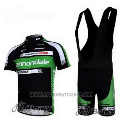 2011 Cycling Jersey Cannondale Black and Green Short Sleeve and Bib Short