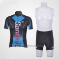 2011 Cycling Jersey Santini Blue and Black Short Sleeve and Bib Short