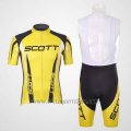2012 Cycling Jersey Scott Black and Yellow Short Sleeve and Salopette